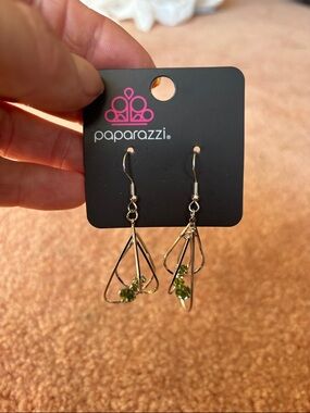 paparazzi Silver Double Teardrop Dangle Earrings